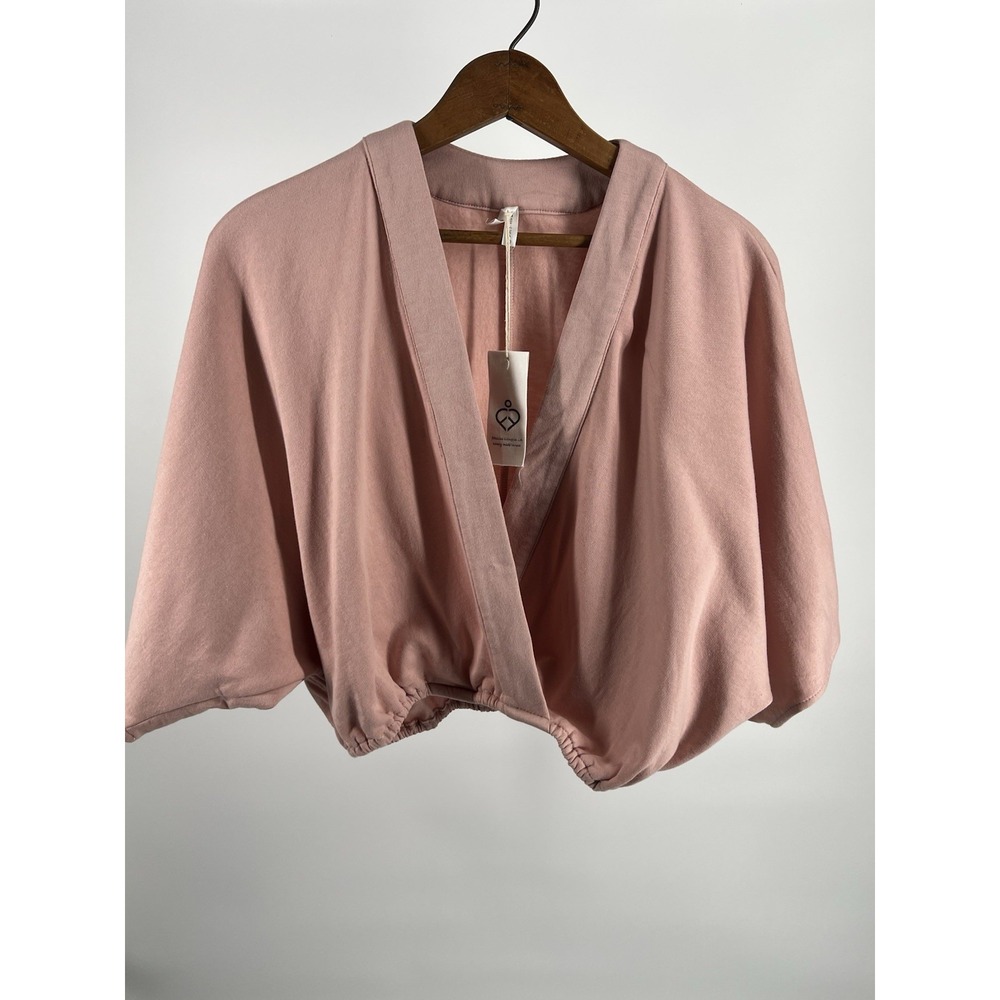 NWT Fabina Kimono Crop Top Pink Hemp & Organic Cotton Soft Made In USA Size M